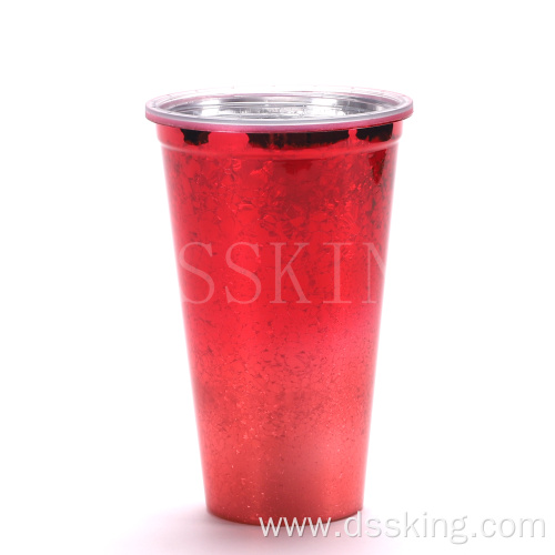 16oz double layers plastic cup with lid